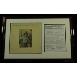 Paul Simon Signed 19x29 Custom Framed Late Night Contract (PSA COA)