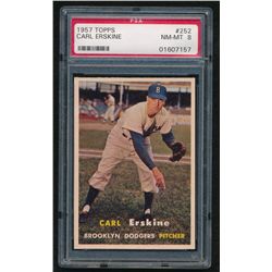 1957 Topps #252 Carl Erskine (PSA 8)