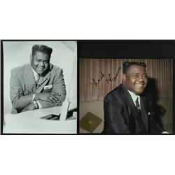 Lot of (2) Fats Domino Signed 8x10 Photos Inscribed "Luck" (PA LOA)