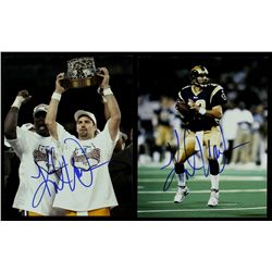 Lot of (2) Kurt Warner Signed Rams 8x10 Photos (PA LOA)