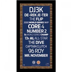 Derek Jeter Yankees "The Captain" Framed 10x20 Subway Sign Wall Art With Game-Used Dirt from Yankee 