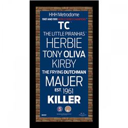 Framed Minnesota Twins Subway Sign Wall Art 9.5x16 with Authentic Target Field Dirt (MLB)