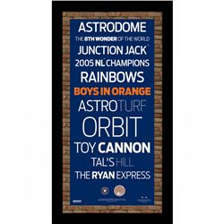 Framed Houston Astros Subway Sign Wall Art 9.5x16 with Authentic Minute Maid Park Dirt (MLB)