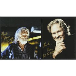 Lot of (2) Kris Kristofferson Signed 8x10 Photos (PA LOA)