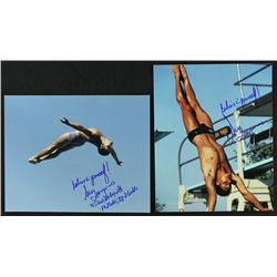 Lot of (2) Greg Louganis Signed Team USA 8x10 Photos With Inscriptions (PA LOA)