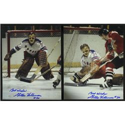 Lot of (2) Gilles Villemure Signed Rangers 8x10 Photos Inscribed "Best Wishes" (PA LOA)