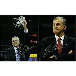 Lot of (2) Jim Calhoun Signed UCONN 8x10 Photos (PA LOA)