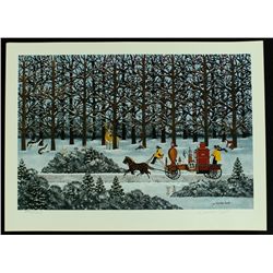 Wooster Scott Signed 11x15 LE "Dashing Through the Snow" Lithograph #296/1225 (PA LOA)