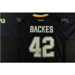 David Backes Signed Blues Jersey (JSA COA)