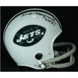 Don Maynard Signed Jets Throwback Mini-Helmet Inscribed "HOF 87" (JSA COA)