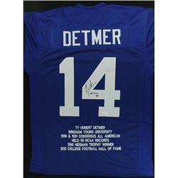 Ty Detmer Signed BYU Stat Jersey Inscribed "Heisman 90" (JSA COA)