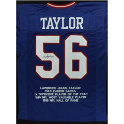 Lawrence Taylor Signed Giants Stat Jersey (JSA COA)