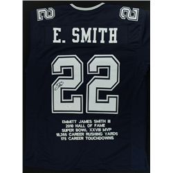 Emmitt Smith Signed Cowboys Stat Jersey (JSA COA)