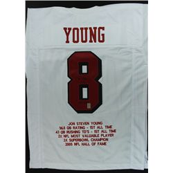 Steve Young Signed 49ers Stat Jersey Inscribed "HOF 2005" (GTSM COA)