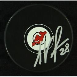 Anton Volchenkov Signed Devils Logo Puck (JAG COA)