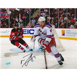 Michael Del Zotto Signed Rangers 8x10 Photo (JAG COA)