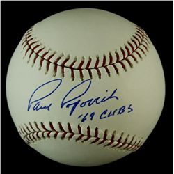 Paul Popovich Signed OML Baseball Inscribed "69 Cubs" (Schwartz COA)