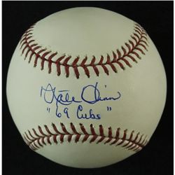 Nate Oliver Signed OML Baseball Inscribed "69 Cubs" (Schwartz COA)