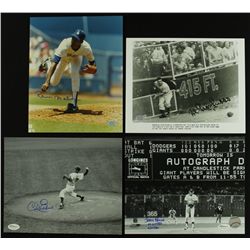 Lot of (4) Dodgers Signed 8x10 Photos with Ramon Martinez, Al Gionfriddo, Carl Erskine & Jerry Reuss