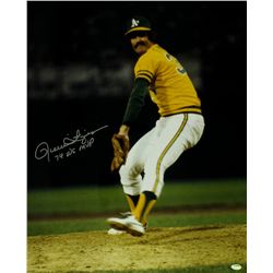 Rollie Fingers Signed Athletics 16x20 Photo Inscribed "74 WS MVP" (Schwartz COA)