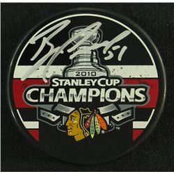 Brian Campbell Signed Blackhawks 2010 Stanley Cup Champions Logo Hockey Puck (Schwartz COA)