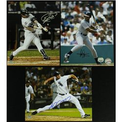 Lot of (3) Signed White Sox 8x10 Photos with Harold Baines, Addison Reed & Aaron Rowand (Mounted Mem