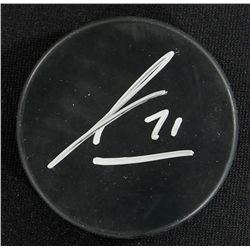 James Van Riermsdyk Signed Flyers Logo Hockey Puck (JSA COA)