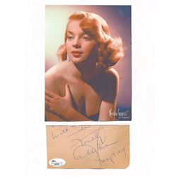 Abbe Lane Signed 3x5 Cut Affixed To 8x11 Display Inscribed "May 7, 1959" (JSA COA)