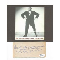 Peg Leg Bates Signed 4x5 Cut Affixed To 8x10 Photo Inscribed "Thank You Very Much, Best Wishes" (JSA