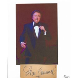 Steve Lawrence Signed 2x4.5 Cut Affixed To 8x10 Photo (JSA COA)