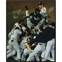 Clay Bellinger, Ricky Ledee & Chad Curtis Signed 2000 New York Yankees 16x20 Photo (Real Deal COA)