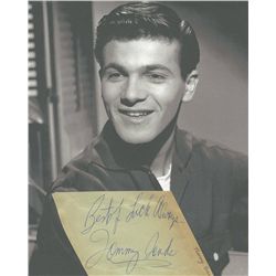 Tommy Sands Signed Vintage Cut Attached to Photograph (JSA)