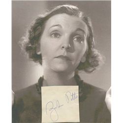 ZaSu Pitts Signed Vintage Cut Attached to Photograph (JSA)