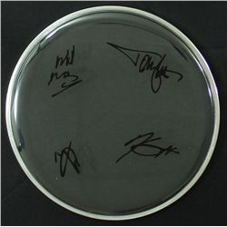 Motley Crue Facsimile Signed Drumhead with Tommy Lee, Mick Mars, Vince Neil & Nikki Sixx