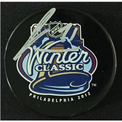 James Van Riemsdyk Signed 2012 Winter Classic Logo Hockey Puck (JSA COA)