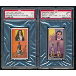 Lot of (2) 1965 Fine Fare Tea Invent & Discover Cards (PSA 5 & 5.5)