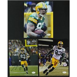 Lot of (3) Tom Crabtree Signed Packers 8x10 Photos (JSA)