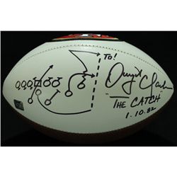 Dwight Clark Signed 49ers Logo Football Inscribed "The Catch 1-10-82" with Hand-Drawn Play (Clark Ho