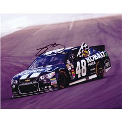 Jimmie Johnson Signed 2013 Martinsville STP Gas Booster 500 NASCAR Win 8x10 Photo (PA LOA)