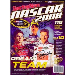 Dale Earnhardt Jr., Jeff Gordon & Jimmie Johnson Signed NASCAR 2008 Sporting News Cover (PA LOA)