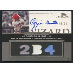 2006 Topps Sterling Moments Relics Autographs #OSDB4 Ozzie Smith 2B 4 #07/10