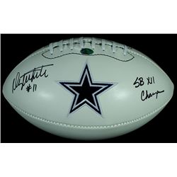 Danny White Signed Cowboys Logo Football Inscribed "SB XII Champs" (SI COA)