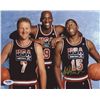 Image 1 : Magic Johnson Signed Team USA "Dream Team" 8x10 Photo with Michael Jordan & Larry Bird (PSA COA)