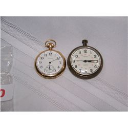 LOT OF (2) POCKET WATCHES. WALTHAM & MAJESTRON