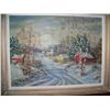Image 2 : MARY BURGESS ORIGINAL OIL ON CANVAS, " VINTAGE " NEW ENGLAND WINTER SCENE" 22T X 28.5W