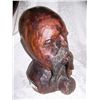 Image 2 : MAN WITH PIPE, HAND CARVED VINTAGE WOOD SCULPTURE APX. 28t X 20W . HEAVY