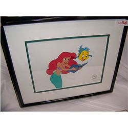 DISNEY ORIGINAL SERICEL "STORY TIME WITH ARIEL" WITH COA & ORIGINAL PRICE TAG FROM DISNEY STORE $275