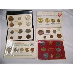 (5X$) COINS OF THE WORLD COLLECTIONS, INCLUDING MEXICO, GREAT BRITAIN, VATICAN, PERU