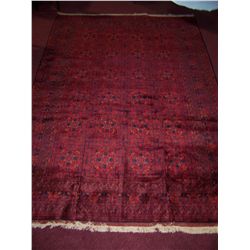 GORGEOUS SEMI-ANTIQUE HAND WOVEN TURKOMEN WOOL RUG