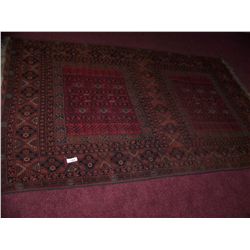 GORGEOUS SEMI-ANTIQUE HAND WOVEN TURKOMEN WOOL RUG